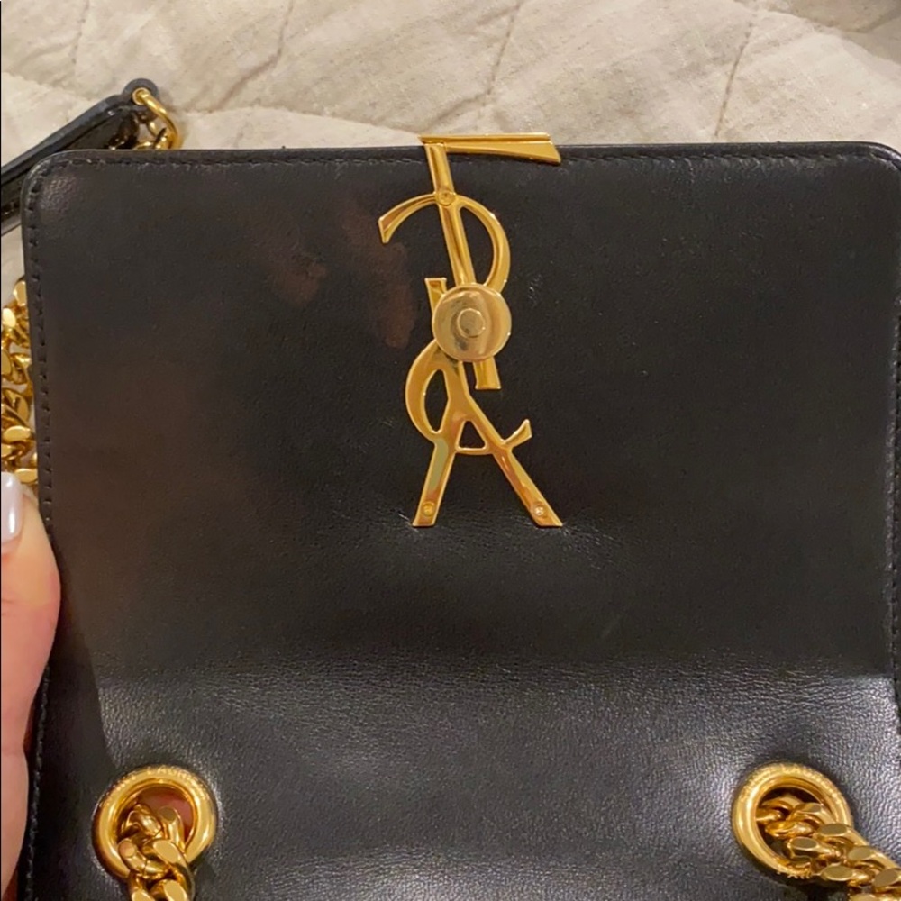 Yves Saint Laurent Black and Gold Shoulder Bag - Picture 6 of 8